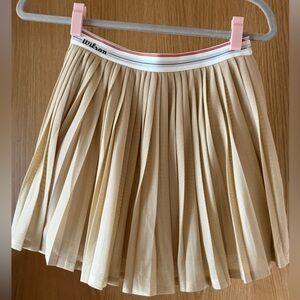Wilson Cream Pleated Mesh Skater Skirt with Branded Waistband